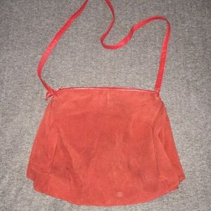 Red Suede/Leather Bottega Veneta Crossbody Bag